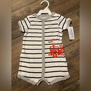 3 month romper with a firetruck on the front. Still new with tags.
